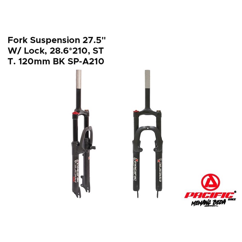 fork 26 / 27,5 lock pacific v brake oversize / garpu sepeda 26 /27 5 v brake