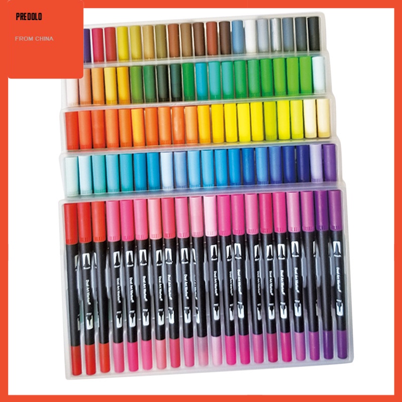 [In Stock] 60/100 Colors Dual Tip Brush Pen Drawing Markers for Painting 60 Pieces