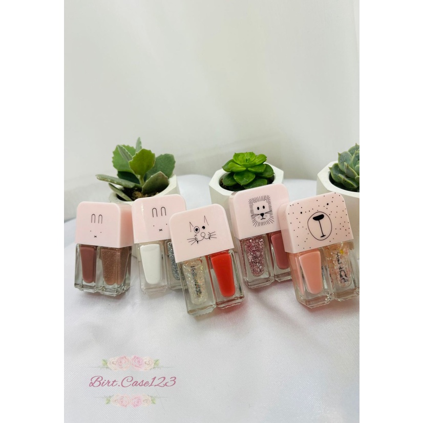 2IN1 KUTEK CAT KUKU KOREA LUCU 2 WARNA GEL NAIL POLISH BC6251