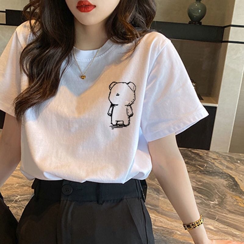 MYSTIQUE.ID-BAJU KAOS WEIRD BEAR T-SHIRT LUCU DAN AESTHETIC