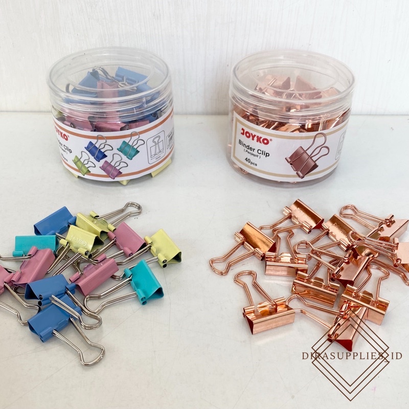 

Klip kertas | Paper Clip Warna Rose Gold dan Pastel 19mm | Binder Clip | Penjepit Kertas