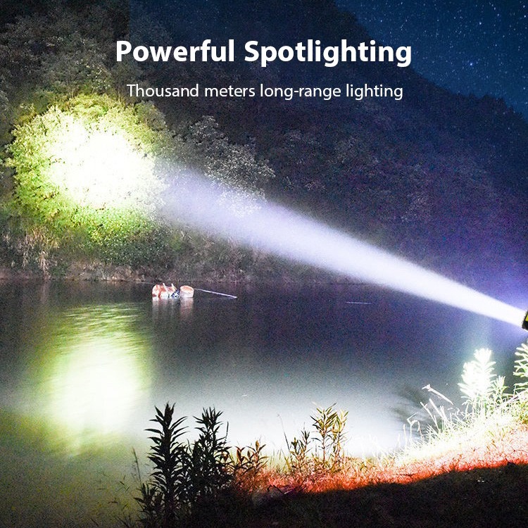 1 Set Lampu Senter 8-LED 4-Mode Lumen Anti Air Untuk Darurat / Camping / Outdoor