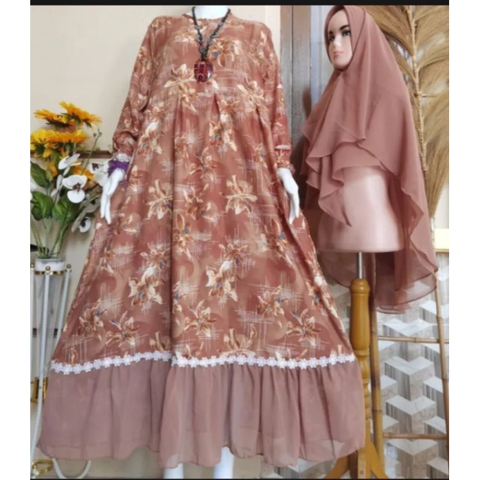 gamis shakila set/ gamis wanita shakila set / gamis Monalisa