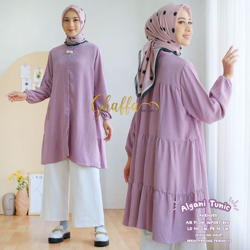 ALGANI TUNIC BY GHAFFA THE LABEL (TUNIK MUSLIMAH) Tunik wanita rekomended