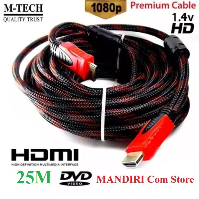 M-Tech Kabel HDMI To HDMI 15M Gold Plated 25 Meter