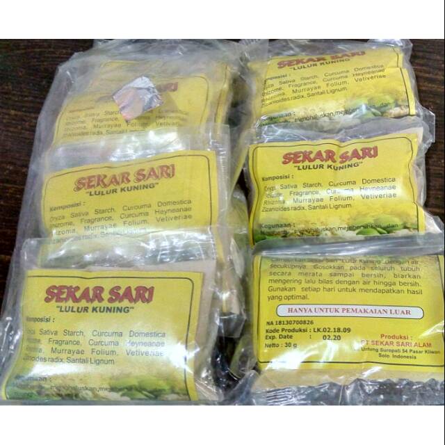 Lulur Kuning Sekar Sari Wangi - Lulur Tubuh Badan Body Spa Salon Lulur Badan Whitening