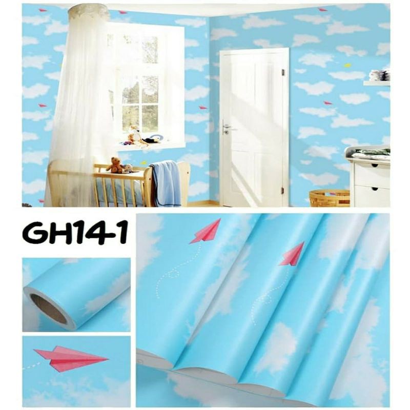 Wallpaper Dinding Motif Awan Layang 10m x 45cm