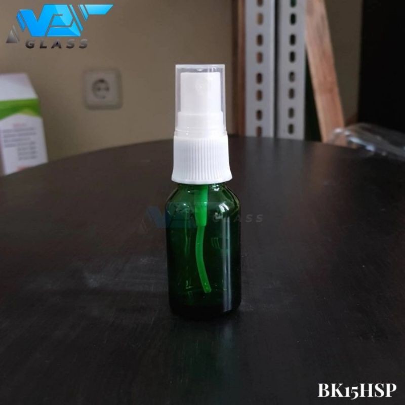 botol spray 15ml kaca hijau tebal / botol serum 15ml kaca hijau