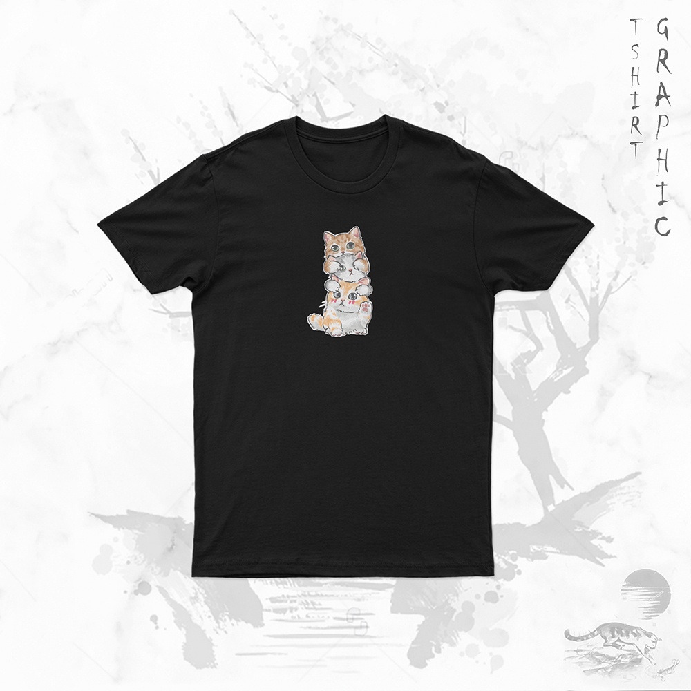 Kaos Kucing Imut Gemoy Baju Pria dan Wanita Lucu Distro | Custom Tulisan Distro Hitam Putih Terbaru 