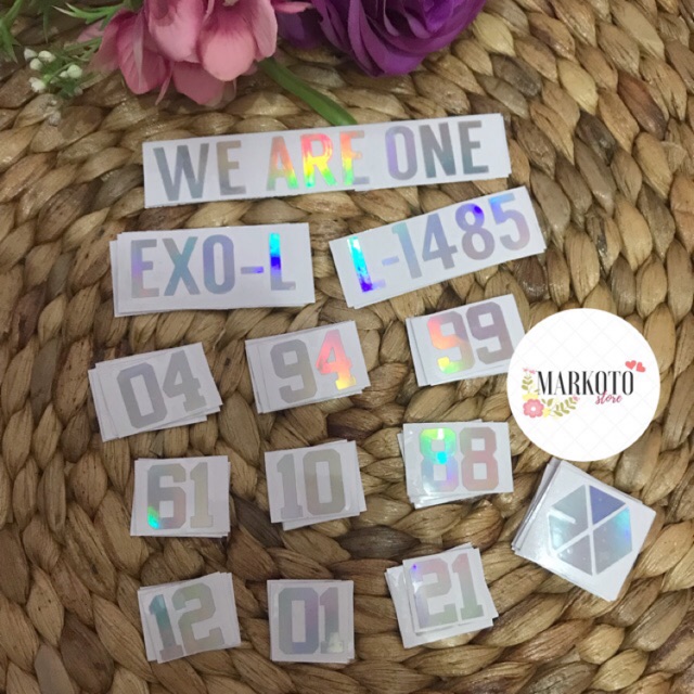  EXO  NOMOR JERSEY NUMBER ORBS STICKER HOLOGRAM  EXO  L STIKER  