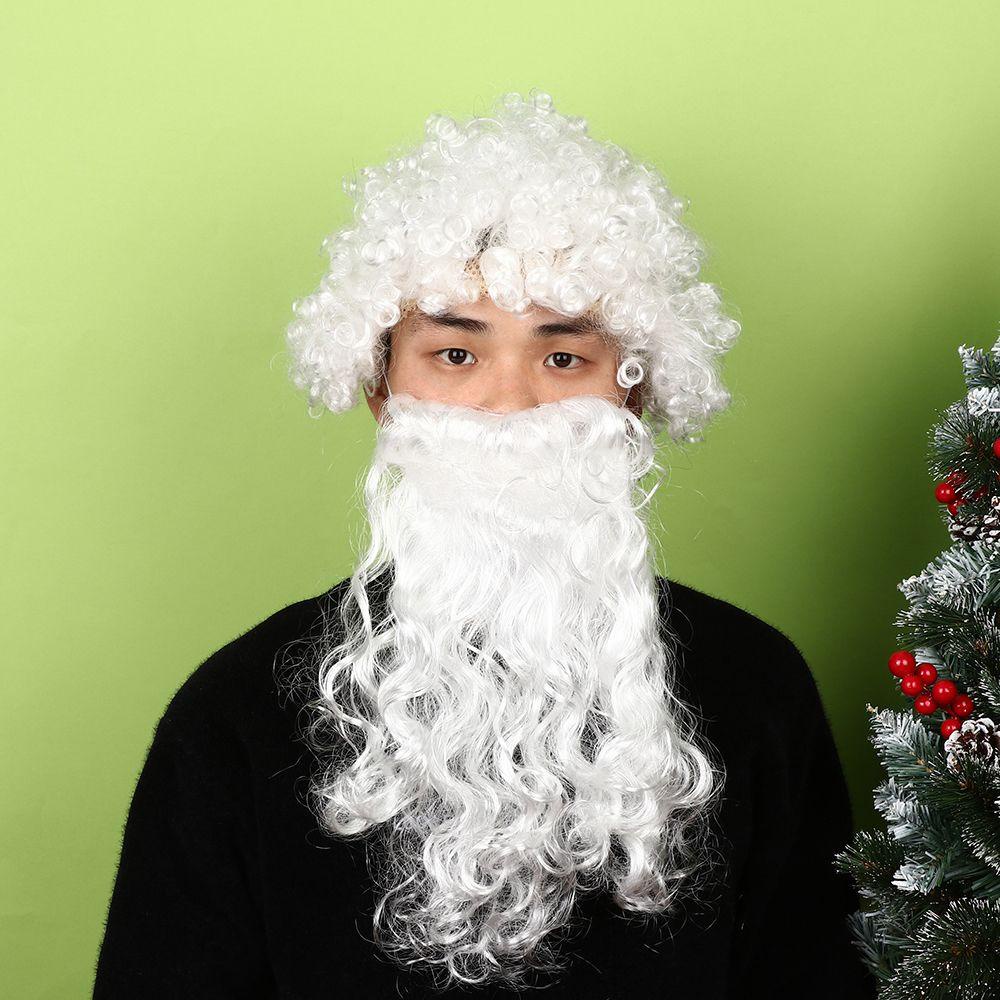 Solighter Santa Claus Jenggot Palsu Hot Wig Jenggot Putih Baru