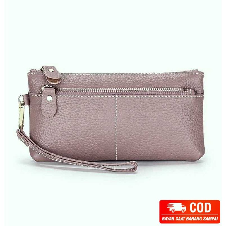 Dompet Hp Dan Uang Wanita KOREAN STYLE Hanging wallet  Handbag pouch kosmetik makeup Import Papirut 2 Ruang Cewek terbaru