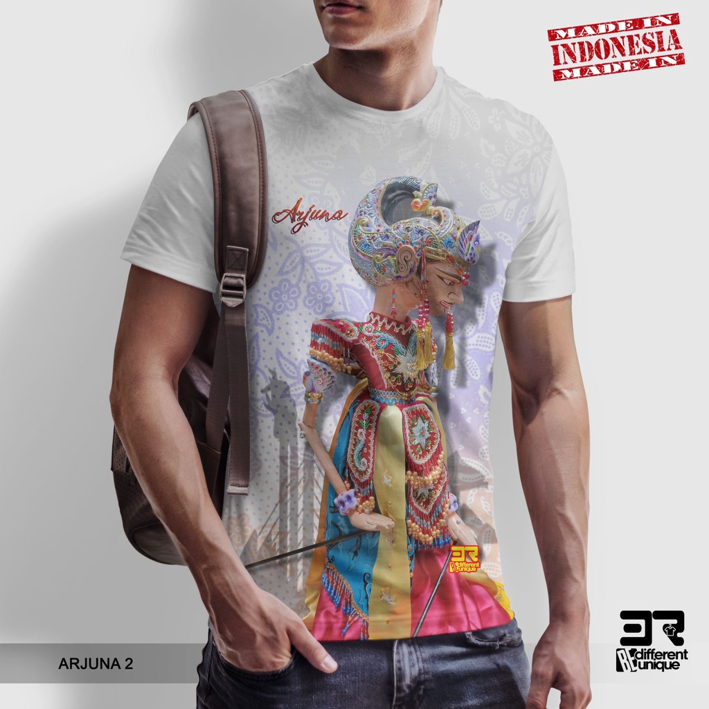 [ COD ] KAOS PRINTING GAMBAR WAYANG ARJUNA 2 - BAJU DISTRO ORIGINAL MOTIF ADAT BUDAYA SUKU INDONESIA