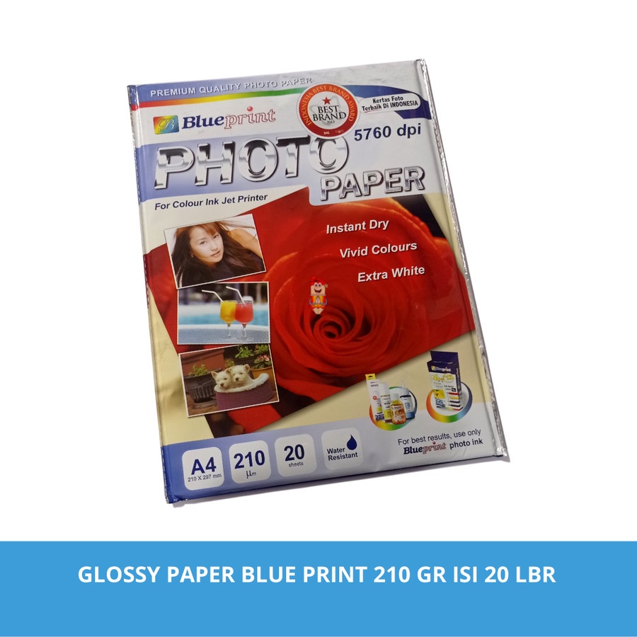 

Glossy Photo Paper A4 210 gsm isi 20 lembar Kertas Blueprint