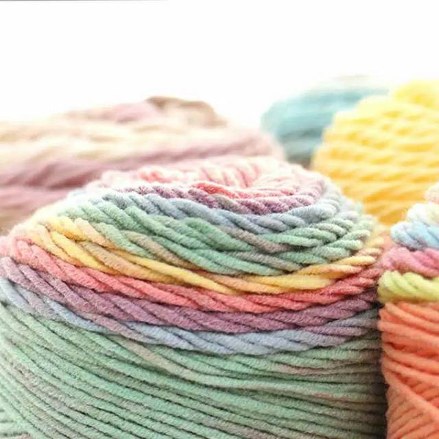 BENANG RAJUT KATUN RAINBOW/ RAINBOW CAKE YARN -RY15