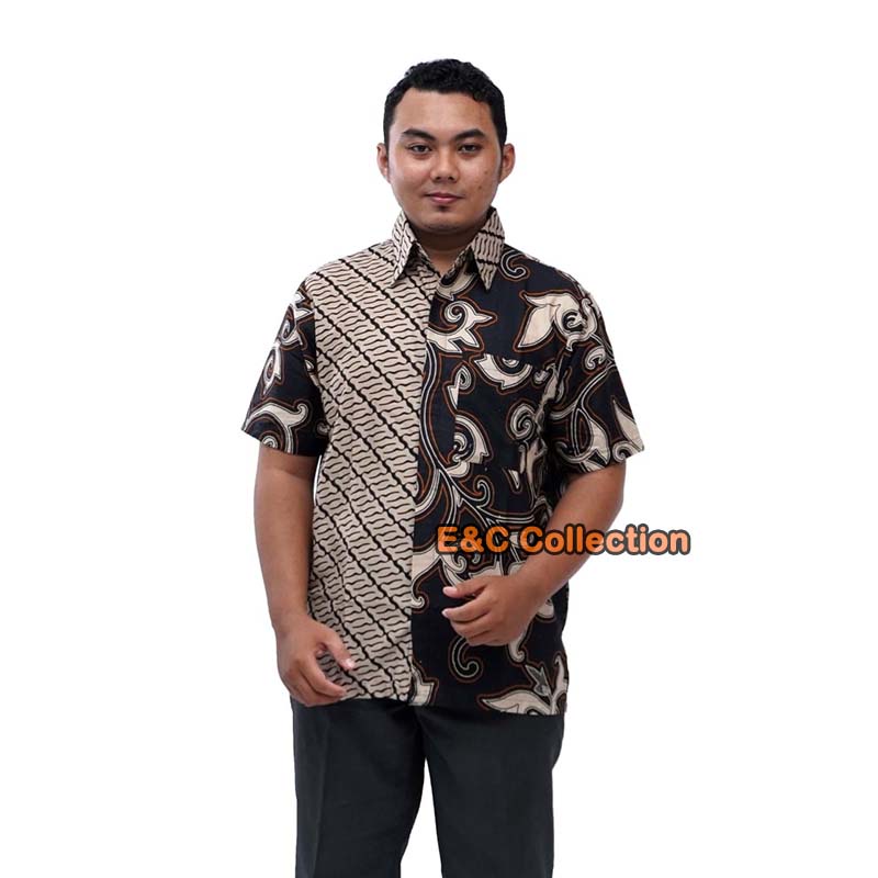 Blouse Batik Wanita Putri Kembar Modern Coklat / Atasan Batik Wanita / S M L XL 2L 3L 4L 5L-6