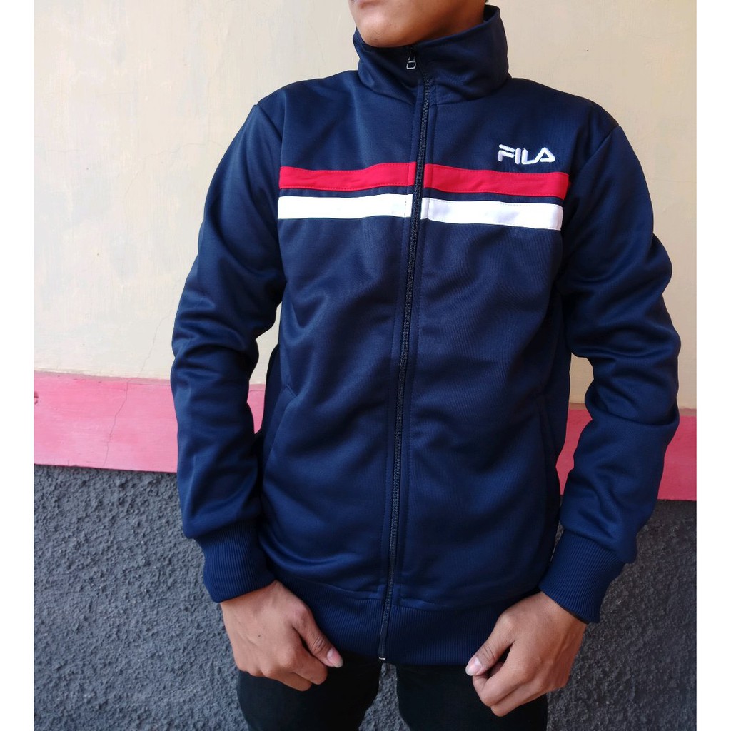 TERLARIS jaket FILA putih premium - tractop FILA - cassual FILA Jaket Keren