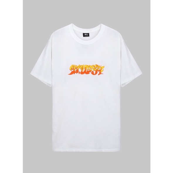 KAOS STUSSY - FLAME TSHIRT STUSSY MIRROR 1:1 ORIGINAL