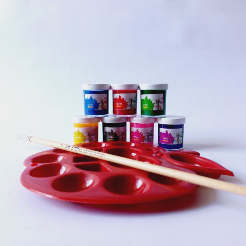 

Paket Alat Lukis (Cat 7 Warna 20 ml,Palet,Kuas)