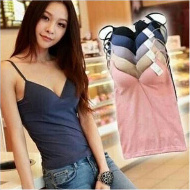 TANKTOP POLOS BUSA TALI TIPIS/TANKTOP CAMISOL MURAH/TANKTOP DALEMAN - HITAM