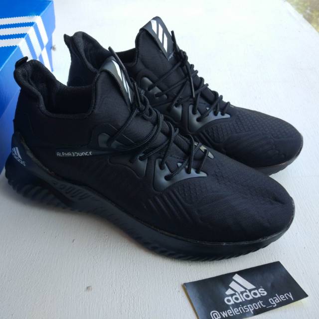 Sepatu Adidas Alphabounce Full Black / Hitam polos