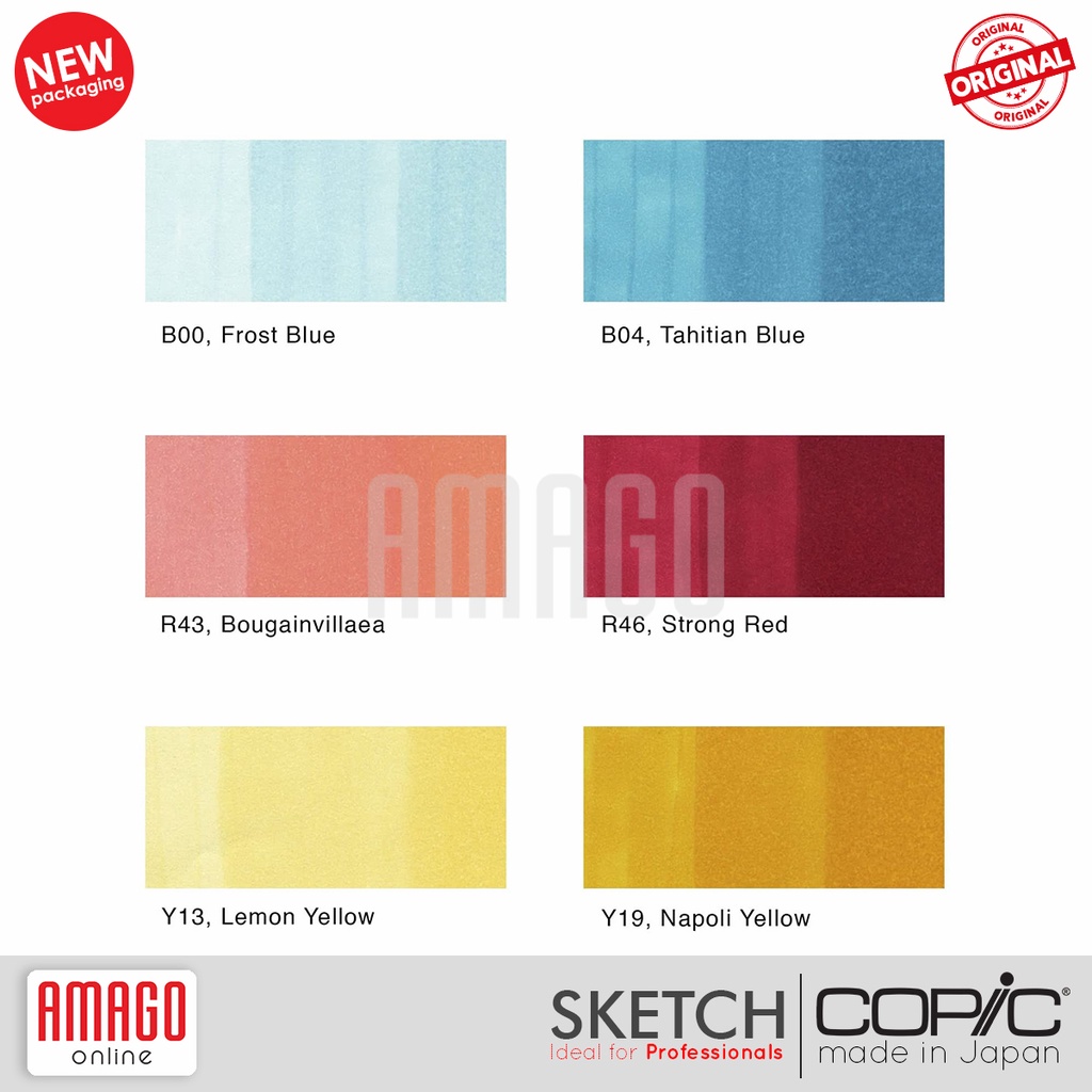 COPIC Sketch Marker - Set Isi 6 - Perfect Primaries - CSM/6PFP