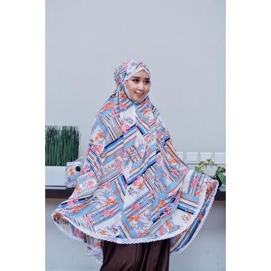 Mukena Dewasa Syahida Katun Rayon ORI Syari Cantik Adem Jumbo Mukenah Renda Traveling Bali Murah R01