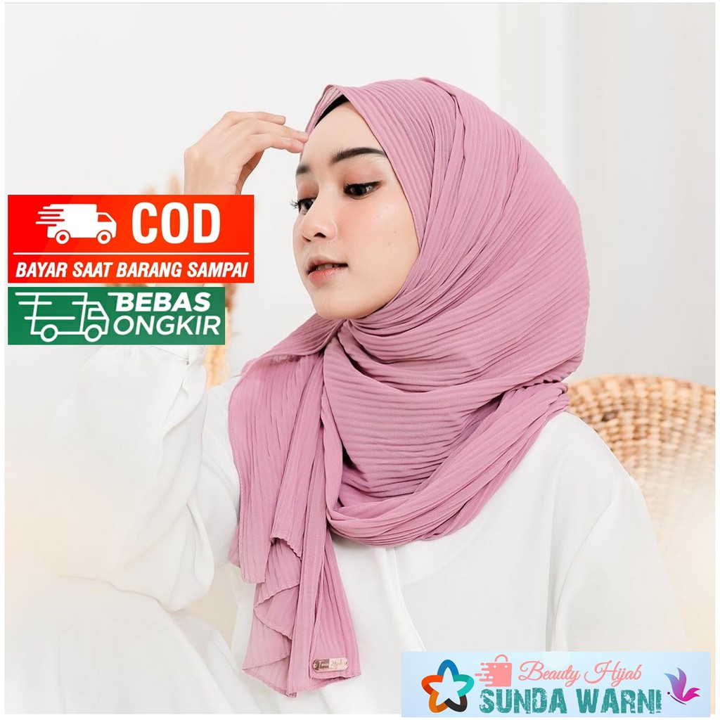 Jilbab Pashmina Plisket - Kerudung Wanita | Shopee Indonesia