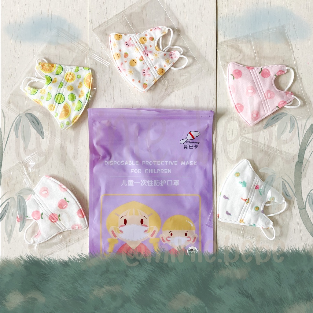 Masker Duckbill Anak Lucu 4 Ply Tali Adjustable
