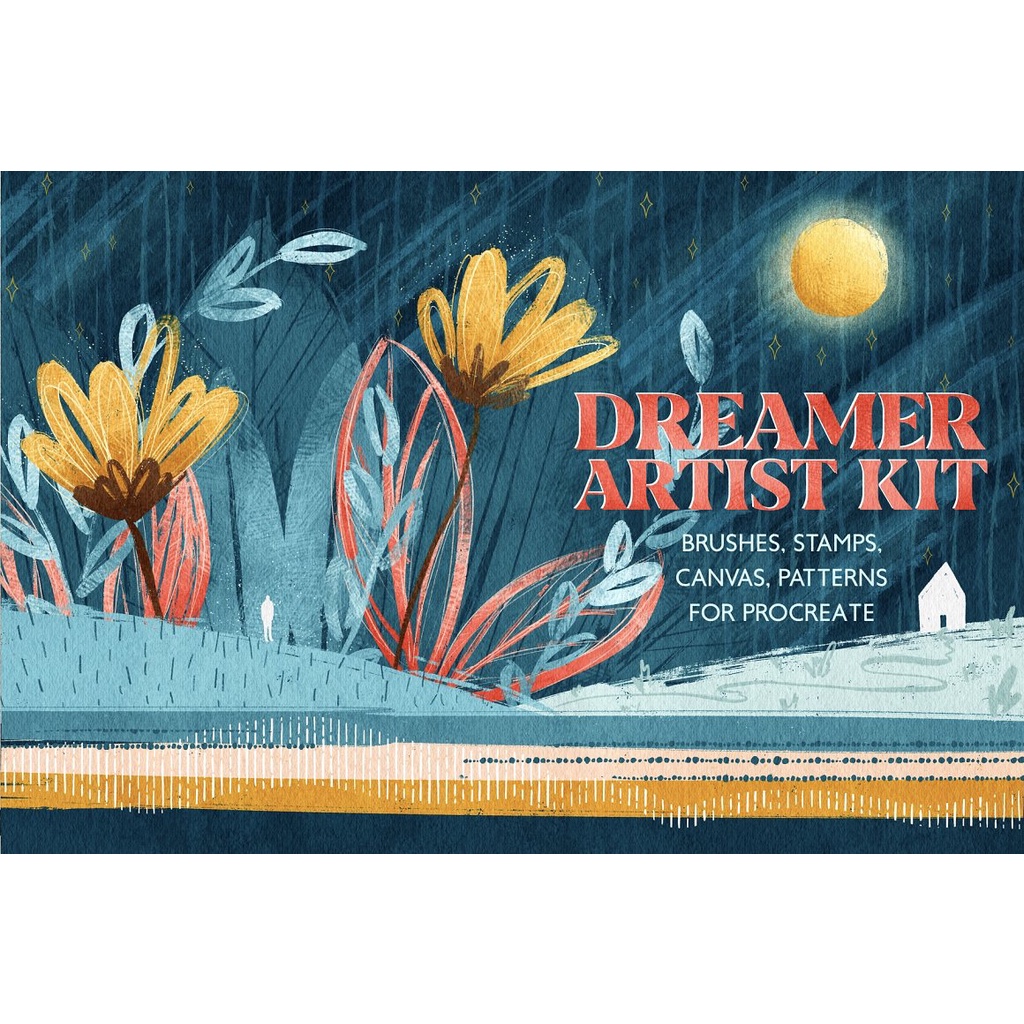 Procreate Brush - Dreamer Artist Kit Brushes, Stamps,Canvas, and Pattern for Procreate