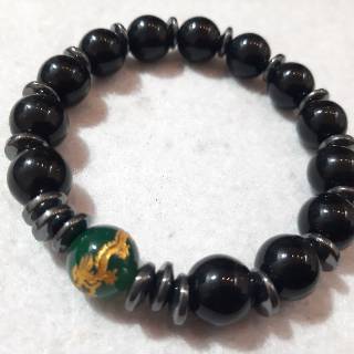 Gelang Giok Hitam Black Jade Head Giok Hijau Ukir Naga Gelang Giok Hitam Black Jade Head Giok Hijau Ukir Naga