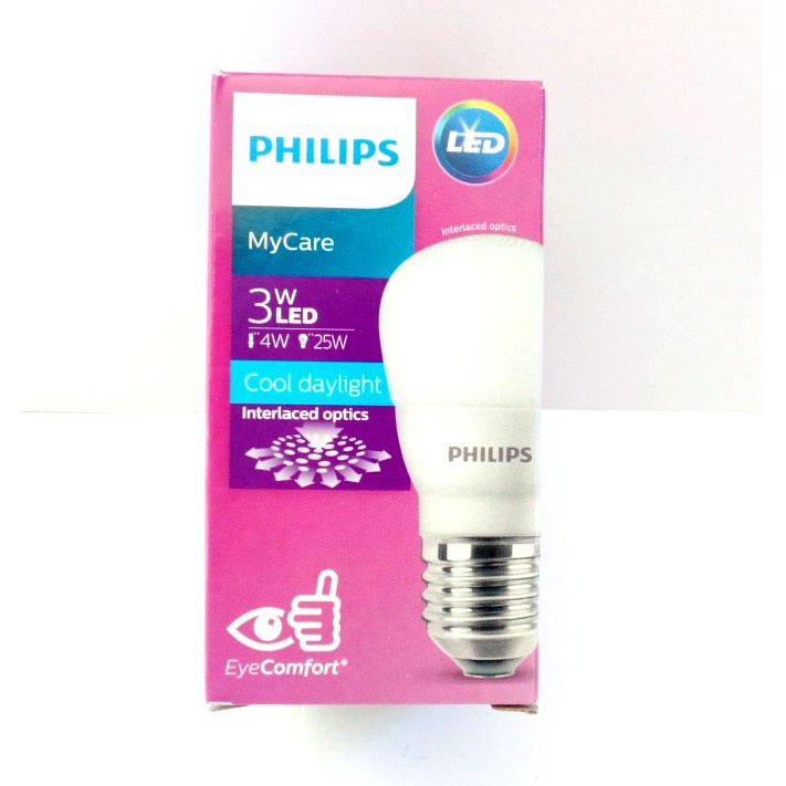 Lampu LED PHILIPS 3W Putih - LED Bulb MyCare 3Watt 3 Watt W Grosir BERGARANSI RESMI 1 TAHUN MANTAP