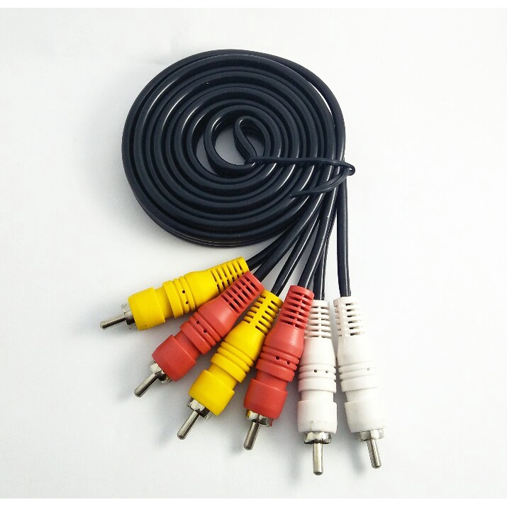 KABEL RCA TO RCA 1.5 / KABEL RCA TO JACK MINI STEREO/ WARNA HITAM/ KABEL AV VIDEO 1.5/ (Kabel Jak RCA DVD Ke TV)/ AV HIGH QUALITY/ KABEL AUDIO VIDEO MURAH