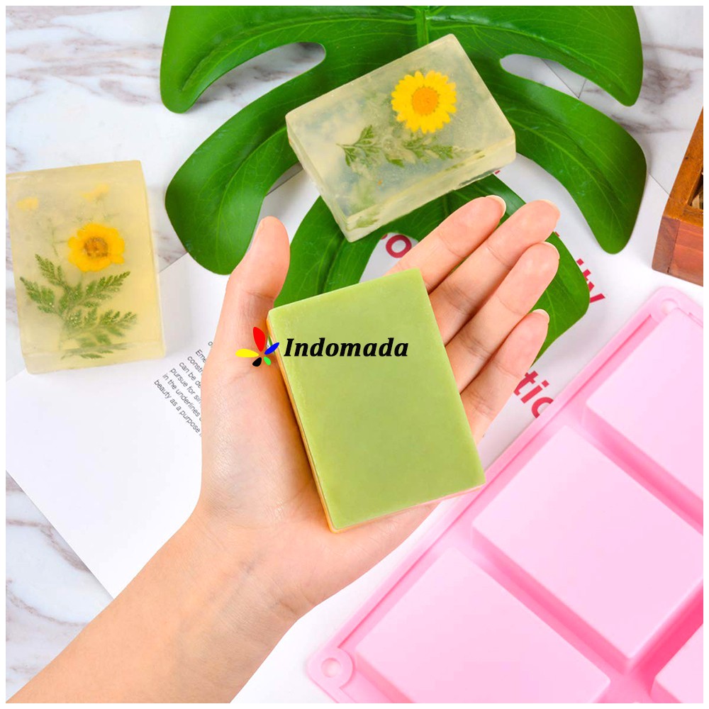 Cetakan Silikon Kue Cake Sabun Puding Kotak Empat Persegi 6 Lubang Silicone Mold