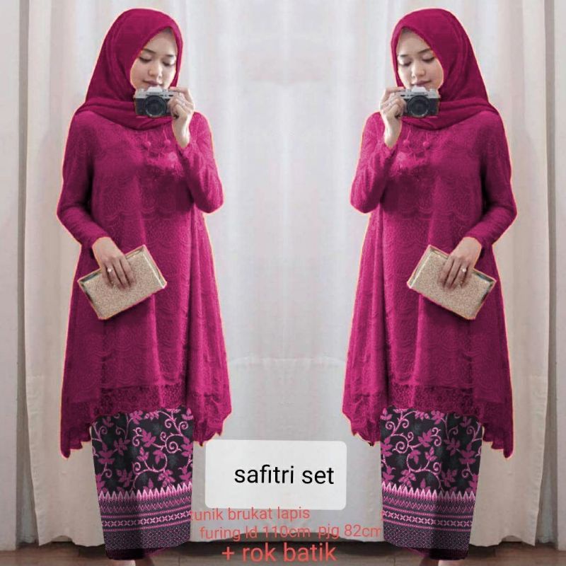 LONG TUNIK KEBAYA SAFITRI BRUKAT BATIK