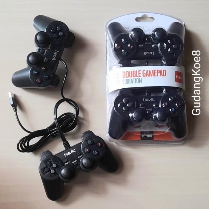 Gamepad Joystik Stick PC Usb K-one Double Hitam Dual shock