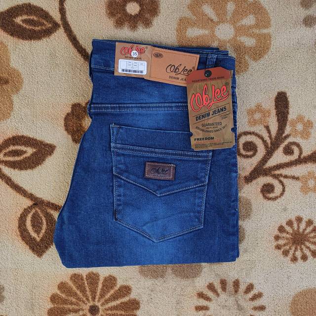 (33-38) Celana Jeans Pria / Cowok Panjang Model Pensil Biru Murah