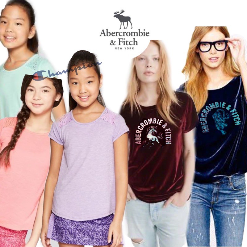 Kaos Anak Perempuan Abercrombie N Fitch - Champions kids Original 816