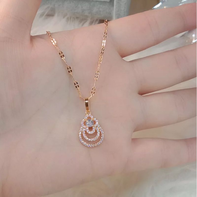 Kalung Titanium Wanita Anti Karat, Anti Alergi, Tahan Lama, Di jamin REALPICT 100% dan high quality, Pilih 1 dari 6 Variasi