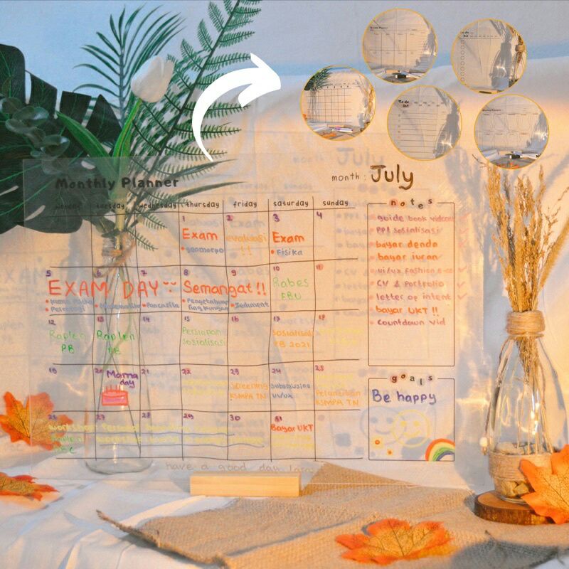 

Acrylic Planner A3 A4 A5 Monthly Weekly To do list Korean aesthetic cute ins