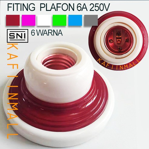 6A Fitting plafon warna warni fiting plafon bulat /persegi rumah Fitting lampu