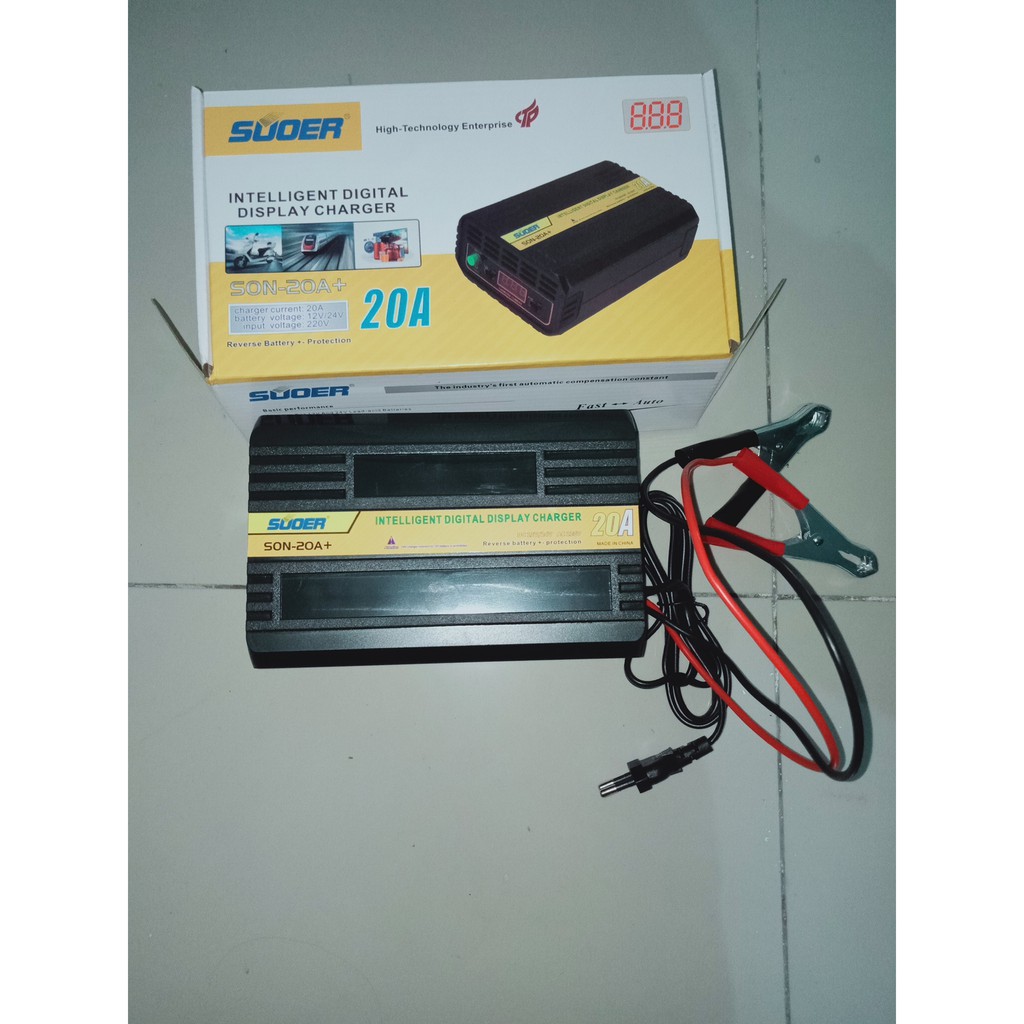 charger accu chas aki 12 volt dan 24 volt 20 amper otomatis
