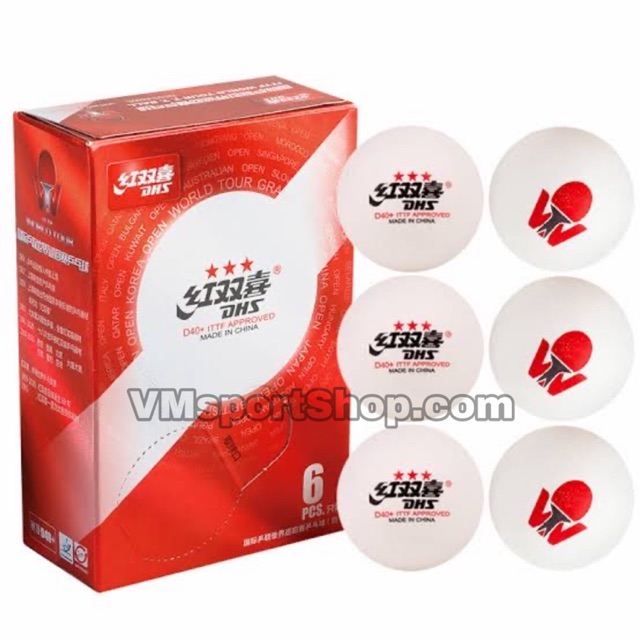 DHS 40+ World Tour Ball 3 Star - Bola Pingpong Plastik Bintang