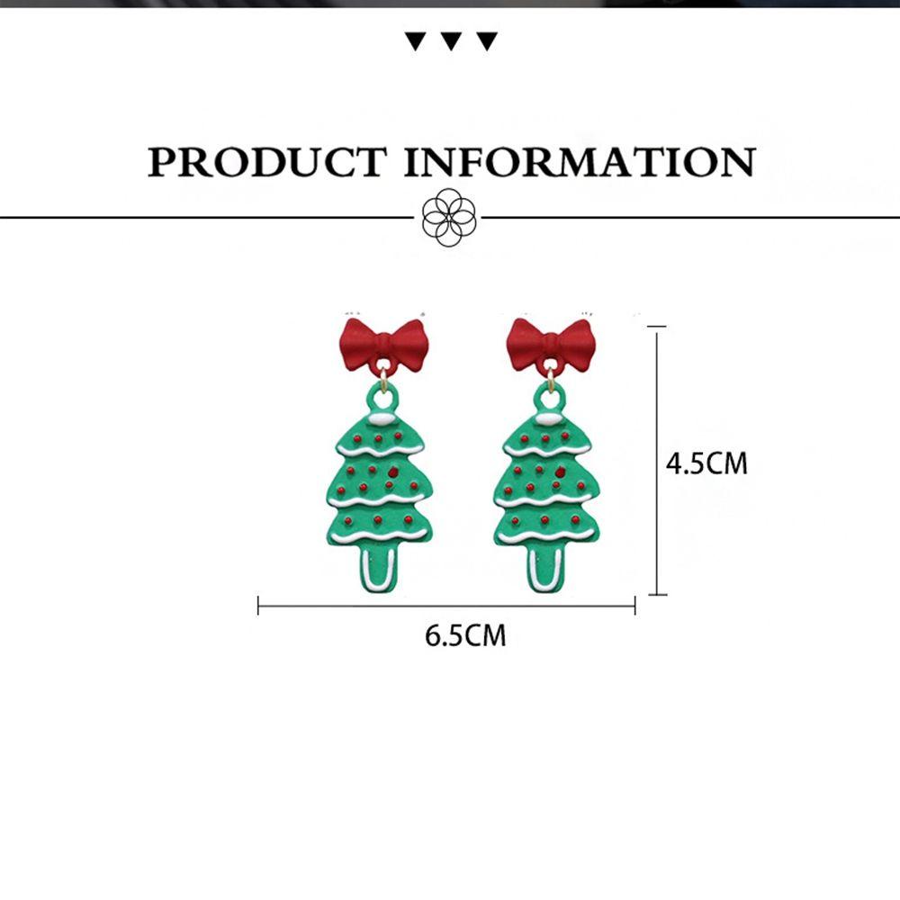 Mxbeauty Anting Natal Hadiah Natal Kepribadian Lucu Asimetris Elk Pohon Natal Snowman Bear Anting Gaya Korea