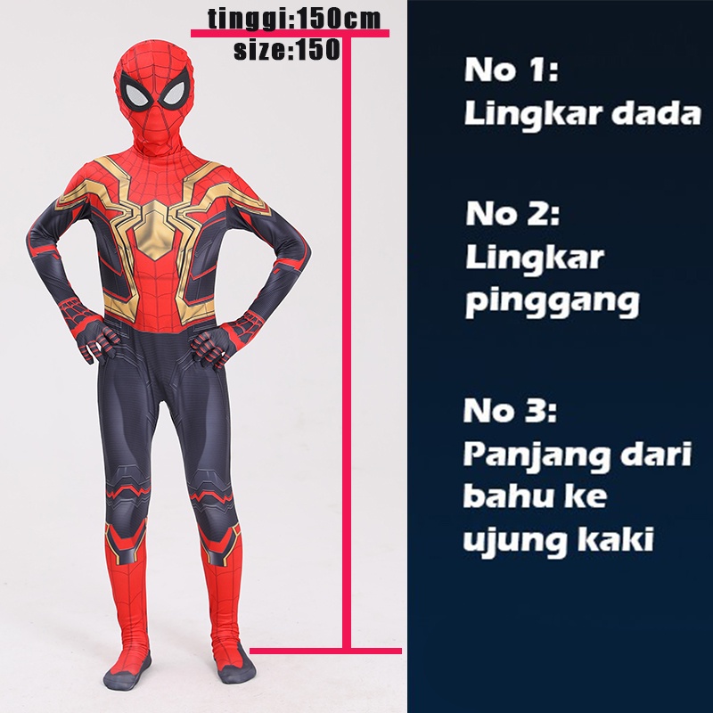 Voucher Shoee Halloween COS Amazing Spider-Man KOSTUM ANAK Jumpsuit + Topeng