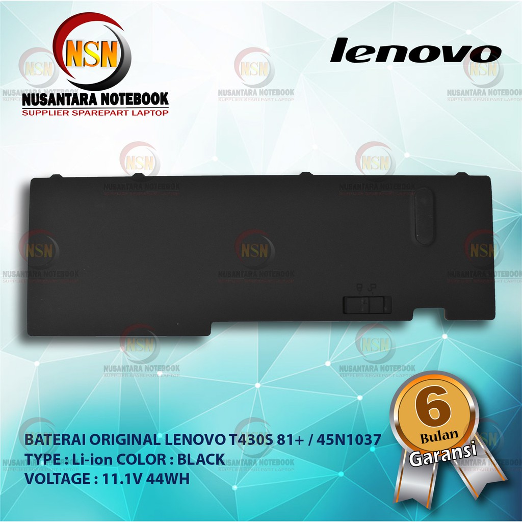 Baterai Original Lenovo T430S 81+ / 45N1037 11.1V 44WH