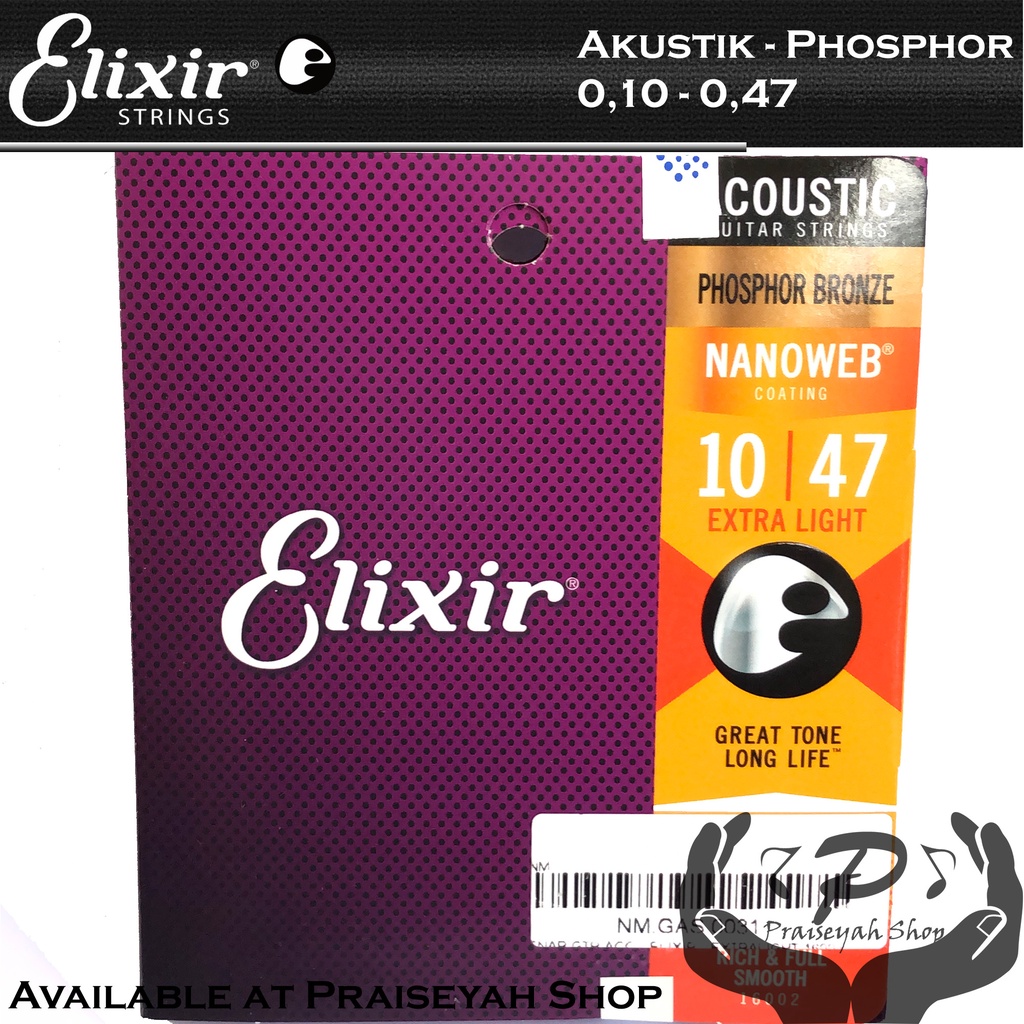 Elixir Senar Gitar Akustik Phosphor Bronze 010 dan 011 Original Guitar String