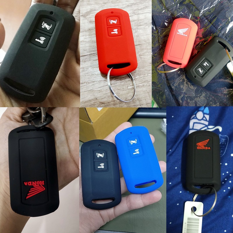 Silicone Key Cover Kondom Honda Vario 150 / 150i 2018 2 Tombol Kunci Kasus untuk Motor
