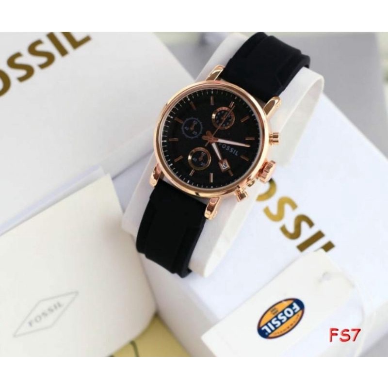 Jam Tangan Fosl Wanita Chrono Free Box Exlusive Waterproof