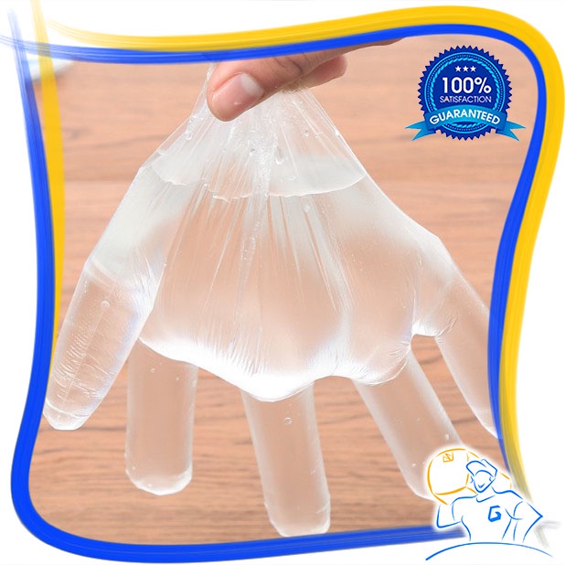 Sarung Tangan Plastik Bening Sekali Pakai Pelindung Tangan Higienis Dispossable Gloves Isi 100 Pcs